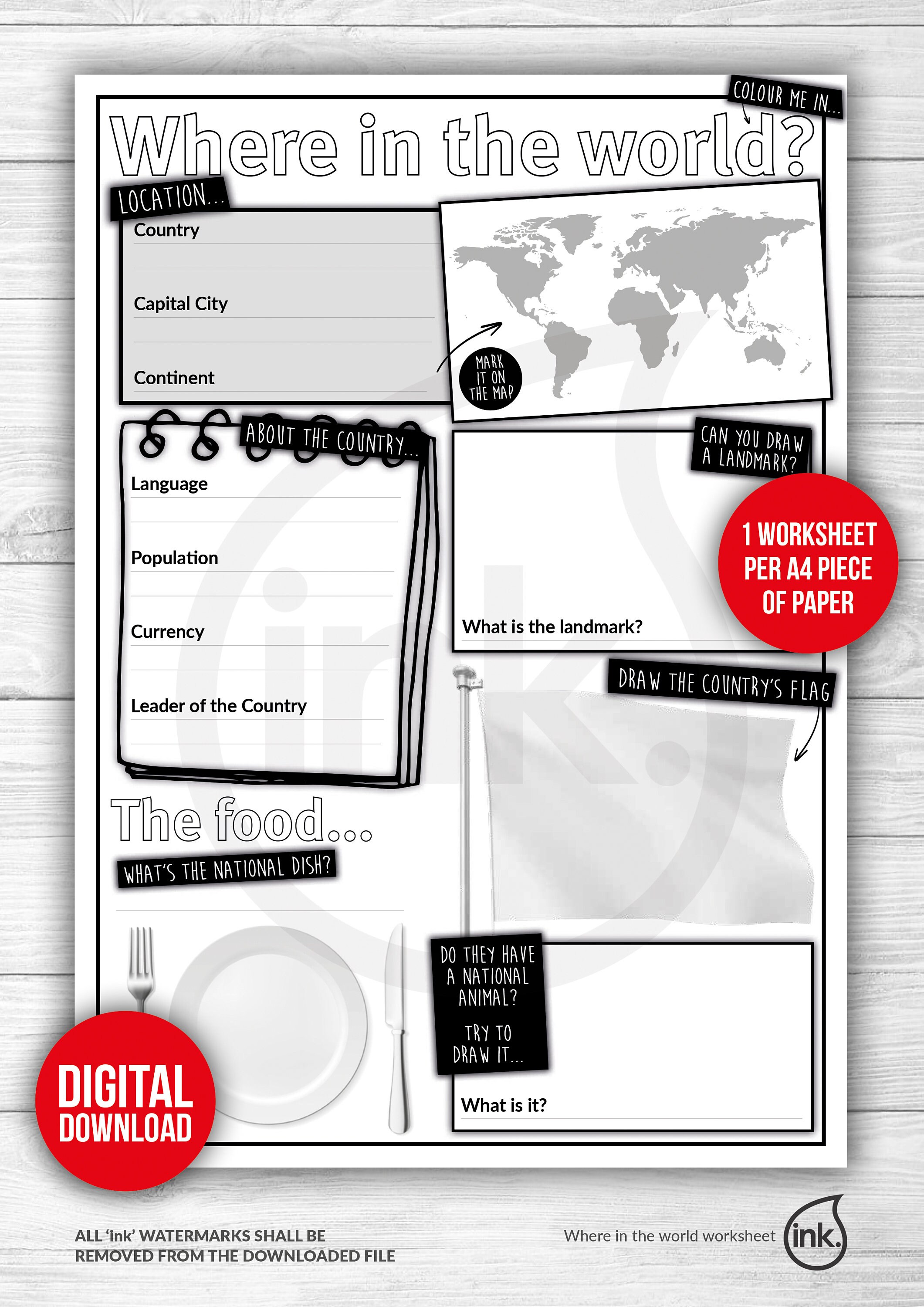 Where in the World Worksheet - Learn About a City, Country and a ...