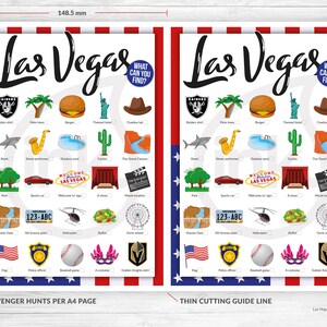 Las Vegas Scavenger Hunt or Bingo - Great for a Vacation, Field Trip, Family Days Out, School ...