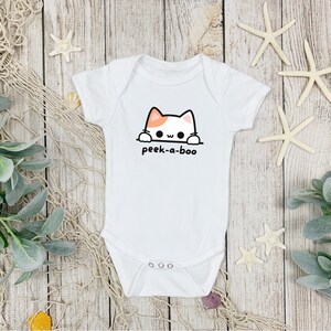 T-shirt cache-cache adorable pour bébé Adorable grenouillère en forme de chaton en calicot image 2