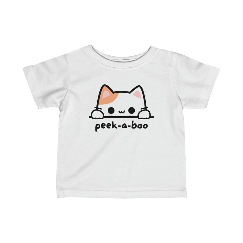 T-shirt cache-cache adorable pour bébé Adorable grenouillère en forme de chaton en calicot image 9