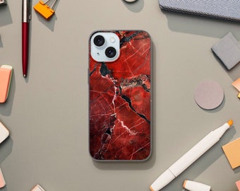 Dark Red Marble Design - Bio case