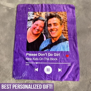 Personalized Song Photo Blanket, Valentine's Day Gift