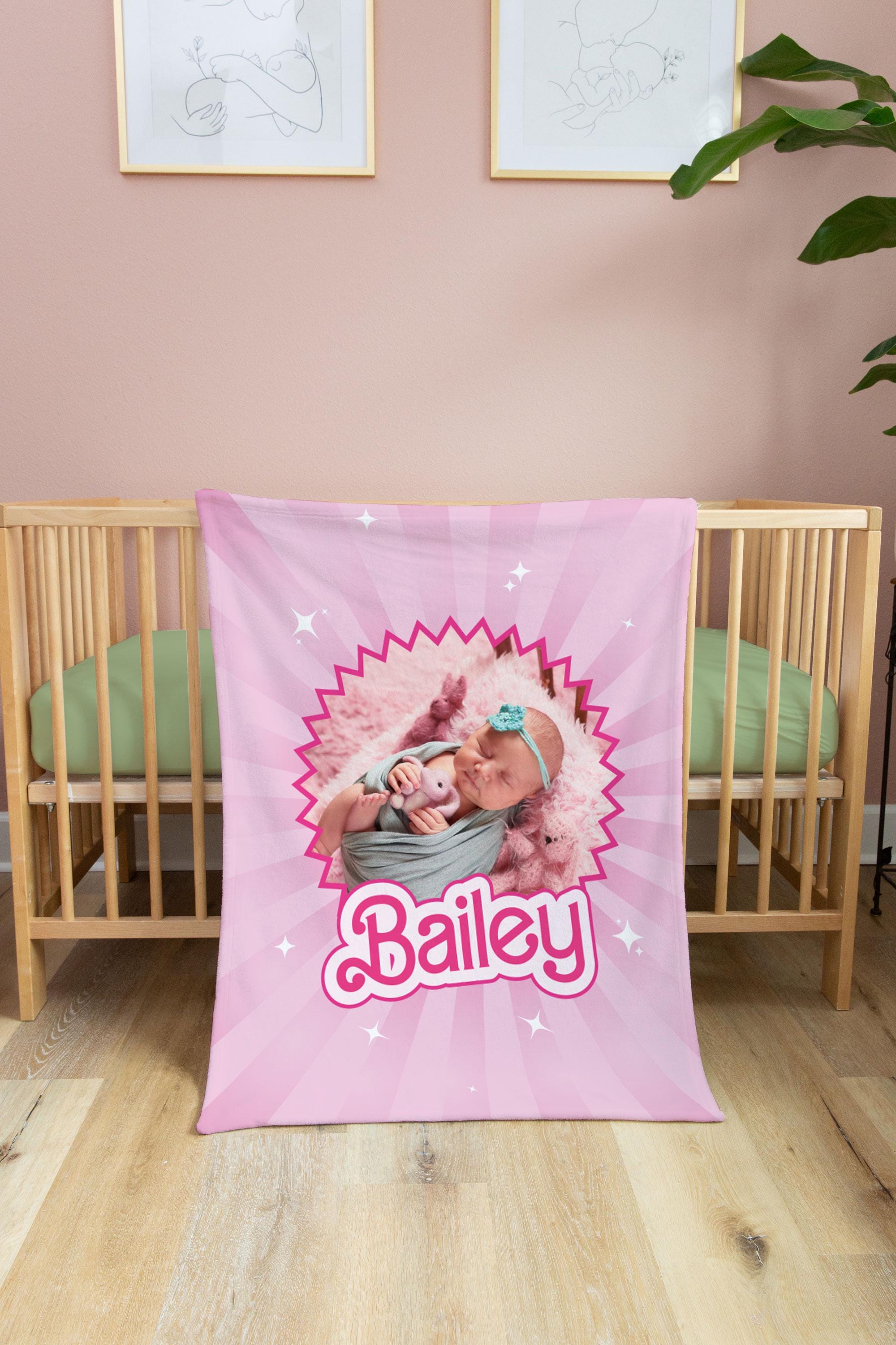 Custom Pink Kids Blanket | Blanket With a Photo | Let's Go Party Birthday Gift