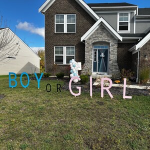 Yard Sign For Gender Party - 32&#39;&#39; Long Letter - Baby Shower Yard Signs, Stork Yard Sign,  Outdoor Birth Announcement, Welcome Home Newborn