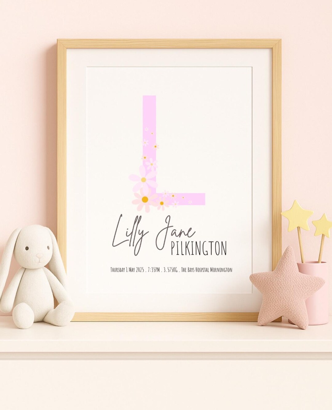 Personalised Baby Birth Print | Custom Newborn Stats Poster | Baby Name ...