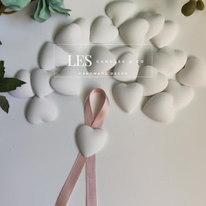 25 pezzi Cuore in gesso ceramico  profumato liscio ideale per creare segnaposto e bomboniere fai da te per sacchetti