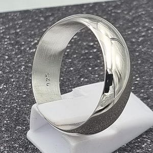 Solid band ring silver 8 mm wide, rounded, heavy for whole men - other sizes on request