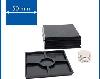 Square 50mm Base - ( Magnets included ) - 5 Pack