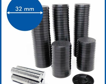 Round 32mm Base - ( Magnets included ) - 100 pack