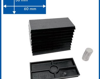 Rectangle 30mm x 60mm Base - ( Magnets Included ) - 10 Pack