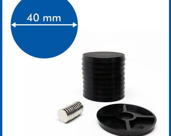 Round 40mm Base - ( Magnets Included ) - 10 Pack