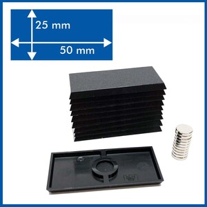 Rectangle 50mmx25mm Base - ( Magnets included ) - 10 Pack