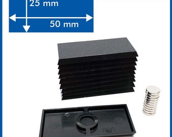 Rectangle 50mmx25mm Base - ( Magnets included ) - 10 Pack