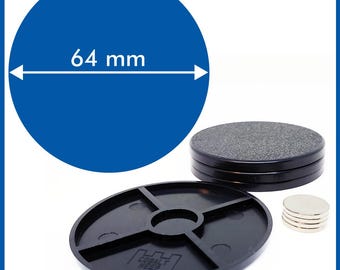 Round 64mm Base - ( Magnets included ) - 4 pack