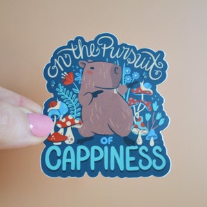 Capybara Aufkleber niedliches Wasserschwein Thema niedlicher Tieraufkleber Capybara Illustration für Kinder süsse Aufkleber wetterfest Aufkleber Tier