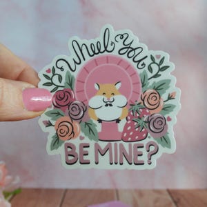 Valentinstag Aufkleber Hamster Niedliches Valentinstag Geschenk Kinder Aufkleber Süßer Tieraufkleber Hamster Aufkleber Hand Illustrierter Aufkleber Valentinstag Geschenk
