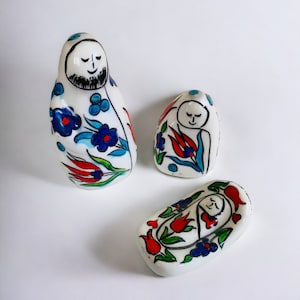 Turecka sztuka ceramiczna Święta Rodzina Szopka, Jezus Dziewica Maryja Święty Józef Figurka artystyczna z płytek, Narodziny Jezusa Chrystusa, Dar religijny