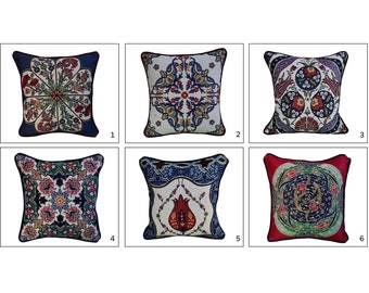 Handcrafted Gobelin Tapestry Pillowcase, Decorative & Authentic Cushion Case, Ethnic Pattern Pillow Cover