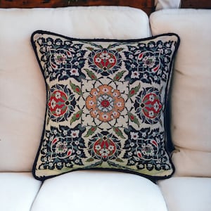 Gobelin Tapestry Throw Pillow Cover, Handcrafted Ethnic Pattern Pillowcase, Decorative Pillow Cover,  Authentic Turkish Style Cushion Cover