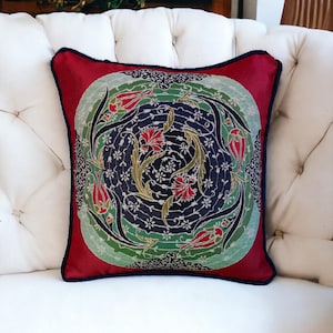 Gobelin Tapestry Throw Pillow Cover, Handcrafted Ethnic Pattern Pillowcase, Decorative Pillow Cover,  Authentic Turkish Style Cushion Cover