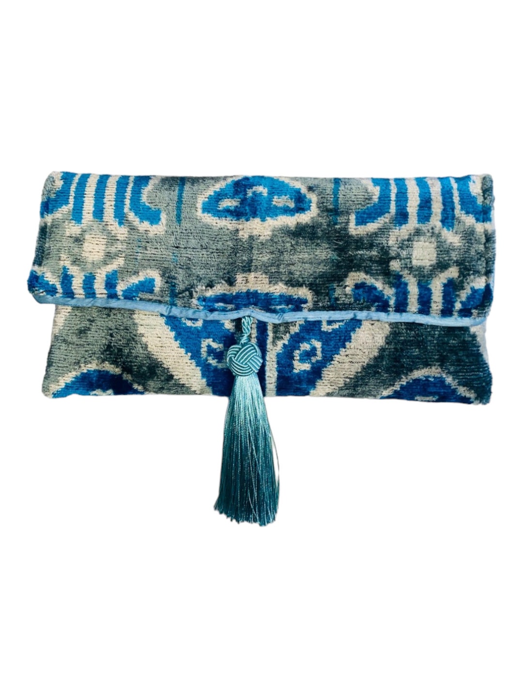 Handwoven Silk Velvet Ikat Clutch Bag, Ikat Purse, Elegant Velvet Silk ...
