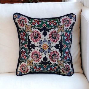 Gobelin Tapestry Throw Pillow Cover, Handcrafted Ethnic Pattern Pillowcase, Decorative Pillow Cover,  Authentic Turkish Style Cushion Cover