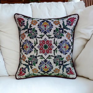Gobelin Tapestry Throw Pillow Cover, Handcrafted Ethnic Pattern Pillowcase, Decorative Pillow Cover,  Authentic Turkish Style Cushion Cover
