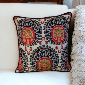 Gobelin Tapestry Throw Pillow Cover, Handcrafted Ethnic Pattern Pillowcase, Decorative Pillow Cover,  Authentic Turkish Style Cushion Cover