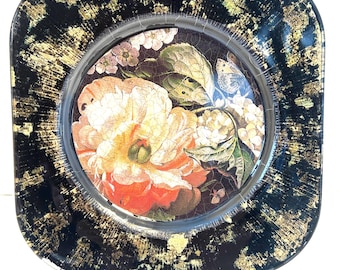 Vintage Lesley Roy Reverse Glass Art Hand Painted Plate - Etsy