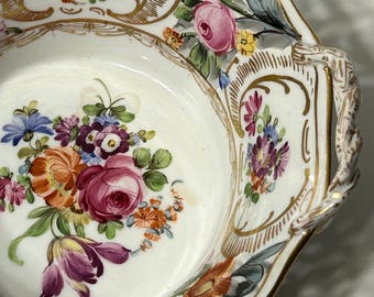 RARE Vintage Bailey, Banks & Biddle Co. Hand-Painted Dresden Bowl