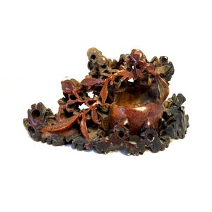 Vintage Chinese Hand Carved Red Soapstone