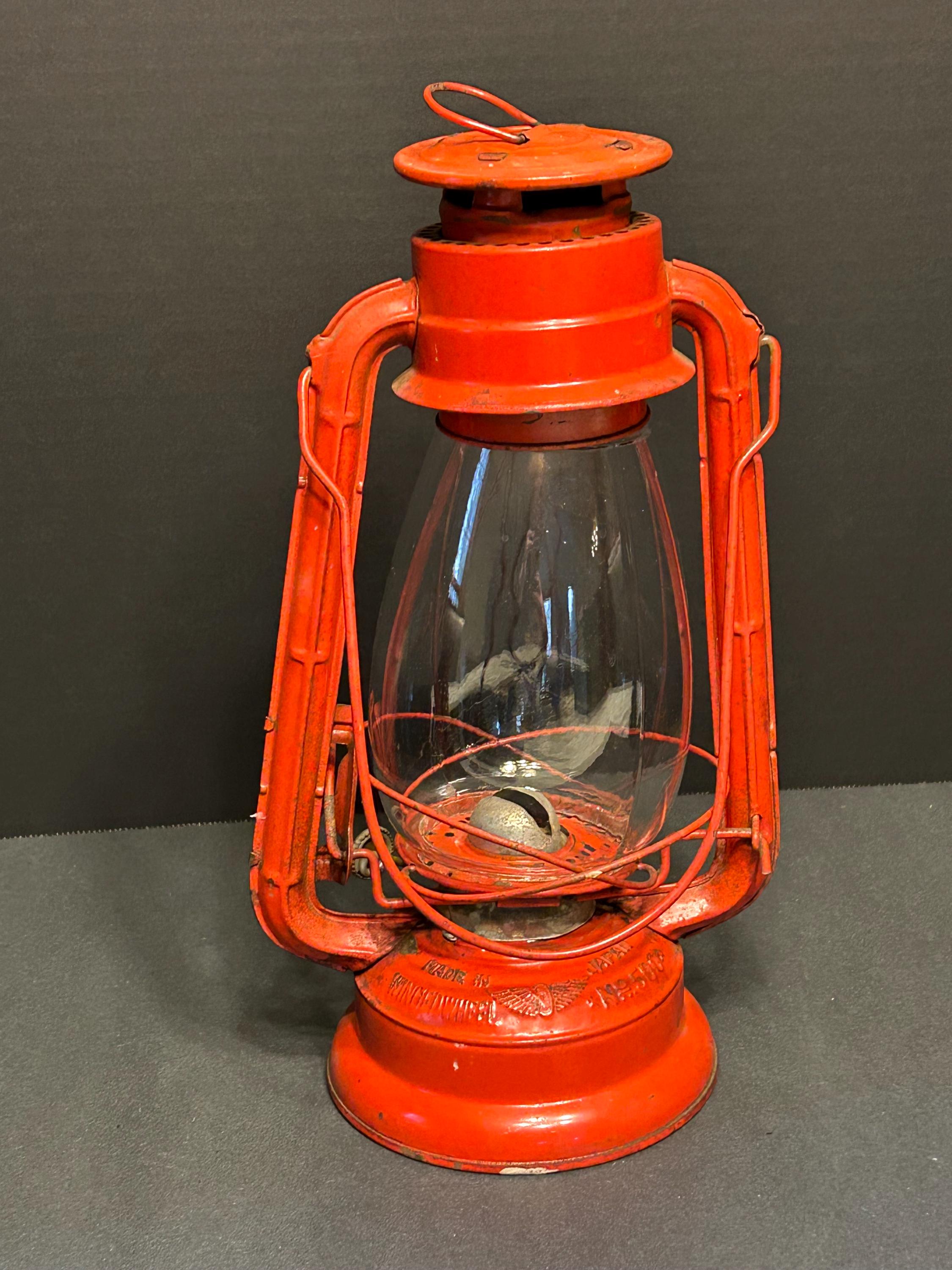 別所ランプ winged wheel NO.1000 Vintage Big Wheel Brand Red Painted Kerosene Lantern Winged