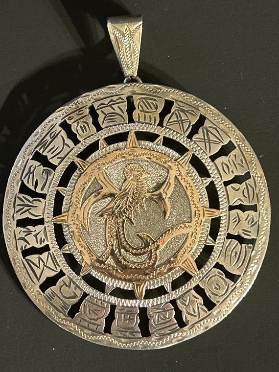 Vintage Guatemalan Phoenix Pendant Brooch (900 Sil