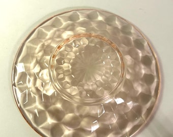 Vintage Pink Depression Glass Plate | Etched 6-Inch Luncheon Plate