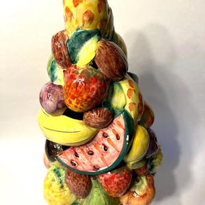 Vintage Hand Painted Ceramic Fruit Topiary | Made in Italy