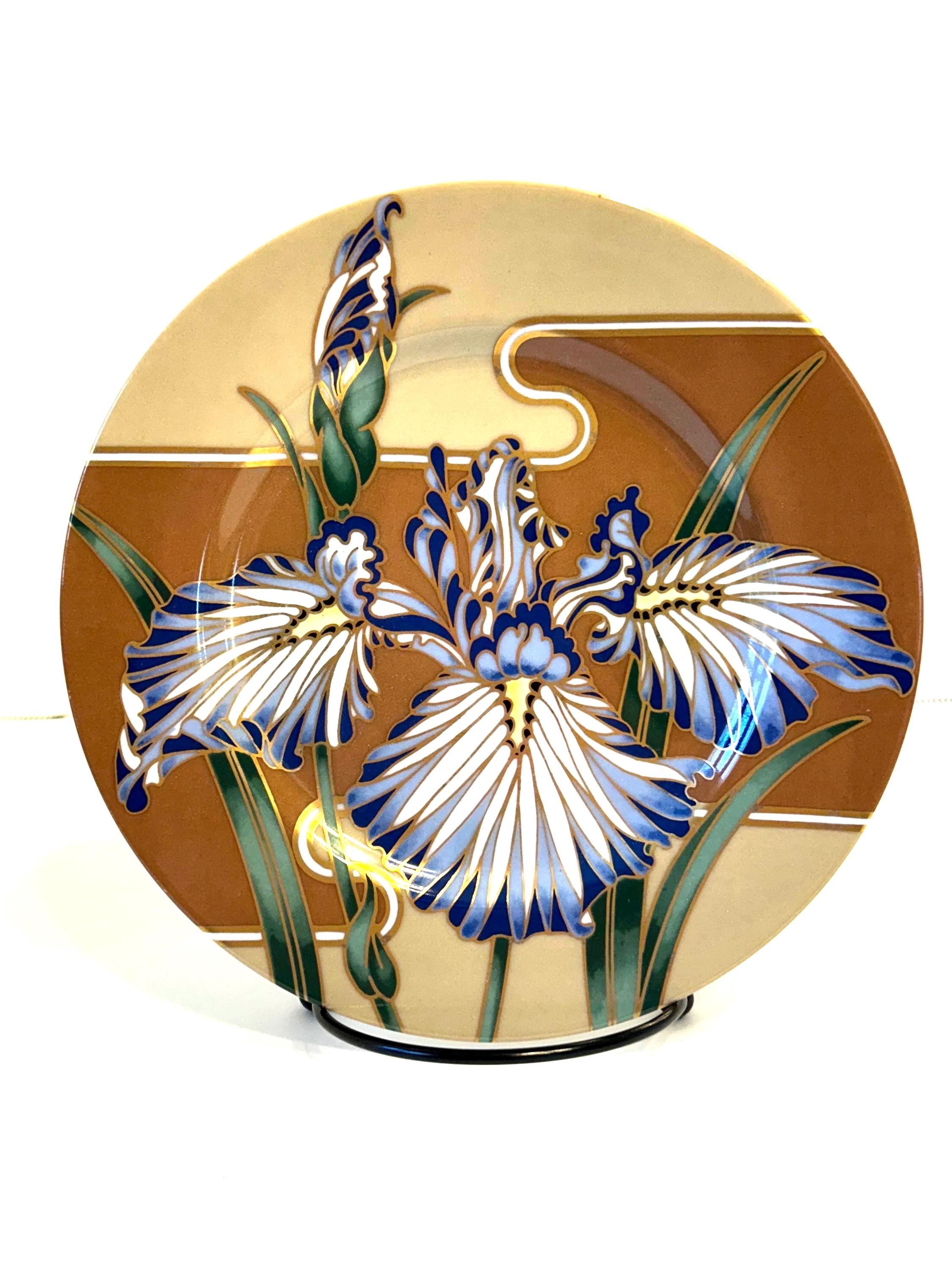 Fitz and Floyd Cloissone Iris Saucer Plate 7.5"