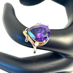 Sterling Silver Ring with Amethyst Stone | Marked 925 Size 7.25