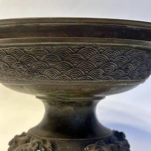 Rare Antique Japanese Bronze Ikebana Flower Arranging Vase