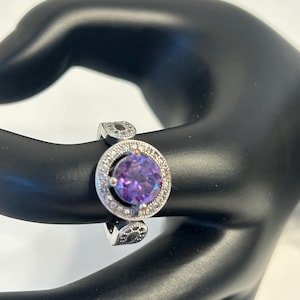 Sterling Silver Ring with Amethyst Stone | Marked 925 Size 7.25