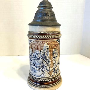 Vintage Beer Stein | Stoneware with Relief