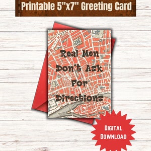 Humorous Birthday Card for Men Men&#39;s funny birthday card downloadable greeting card for men