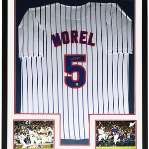Christopher Morel Authentic Signed Chicago Cubs Jersey - Beckett BAS COA Authenticated - Professionally Framed and Walk Off Home Run Photo
