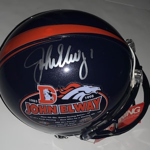 John Elway Signed Authentic Riddell Denver Broncos Full Size Helmet - Beckett BAS COA Authenticated