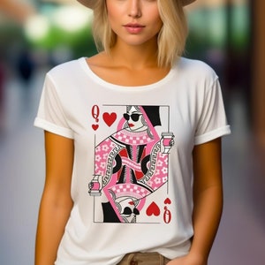 Valentine's Day Queen of Hearts PNG, Red Card Deck Sublimation Design, Heart Card Deck Valentine's Day PNG, Queen of Heart Instant Download