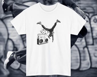 B-Boy BreakDancing Tshirt, Hip Hop Tshirt, BoomBox Tee, Graffiti Tee, Old School Ghettoblaster, Retro Break Dancing Tee, Vintage Shirt, BBoy