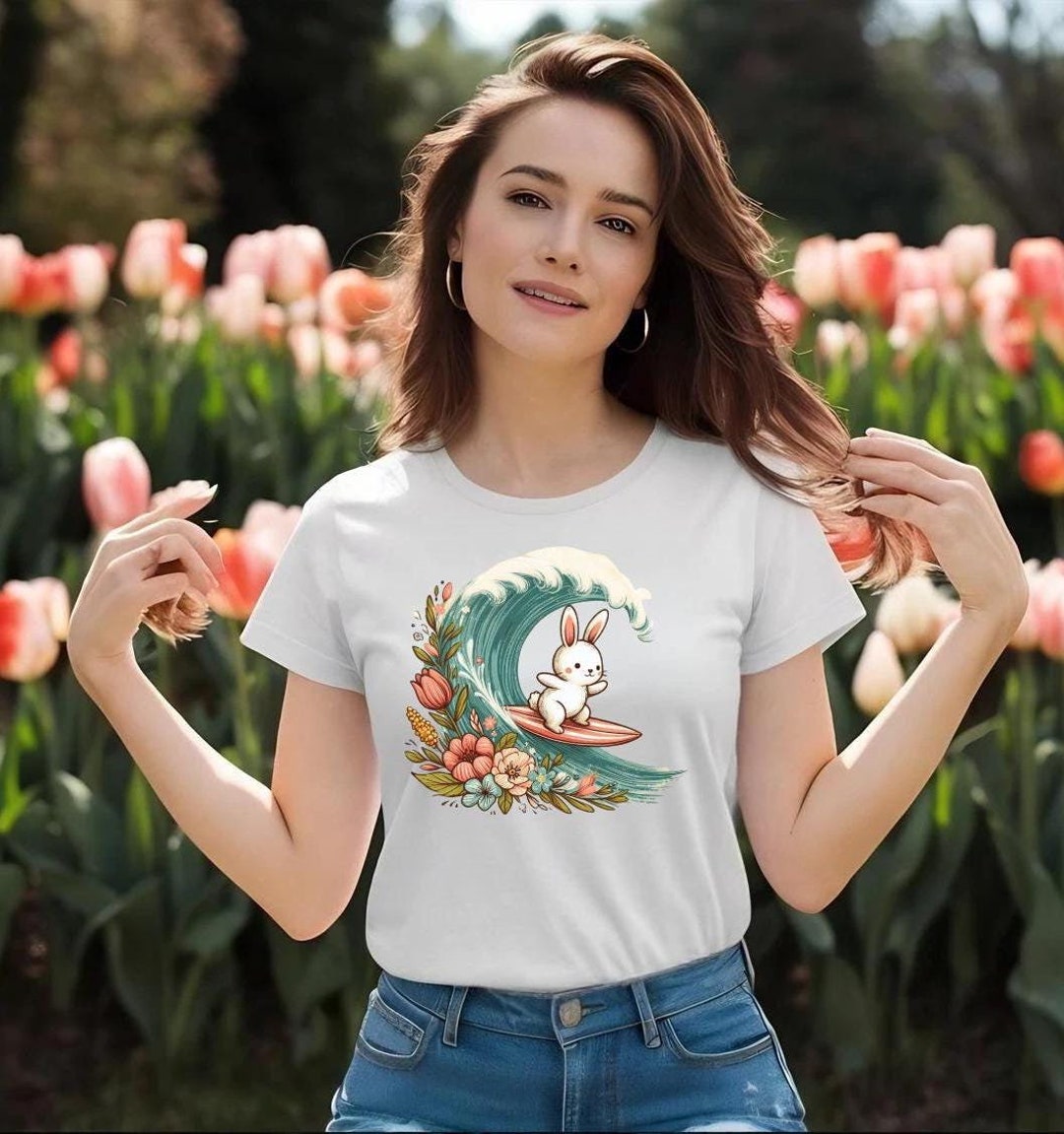 Surfing Bunny PNG, Whimsical Rabbit Surfer, Easter Bunny Surfer PNG ...