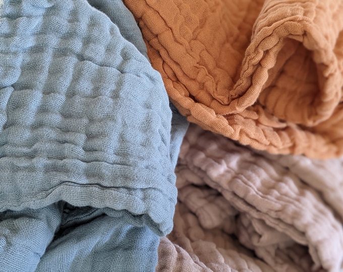 Cotton Muslin Baby Blanket: Soft Breathable Layered Blanket (47x47 inches)