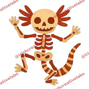 Axolotl di Halloween stravaganti: una collezione di clipart di arte popolare per un divertimento spettrale