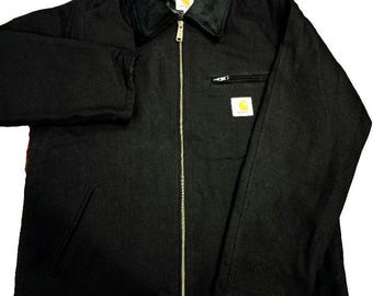 Carhartt Reworked 2000s grunge/rock black jacket. Carhartt 2000s grunge/rock workwear jacket. Sick y2k gothic workwear jacket