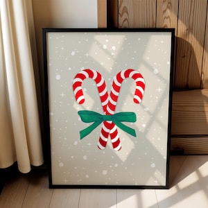 Candy Cane Christmas Print: Festive Holiday Wall Decor (Digital Download)